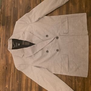 Men's Gray Double-Breasted Jacket